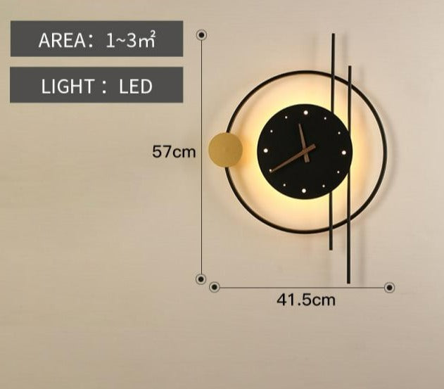 Clock Wall Lamp Valda (real clock)