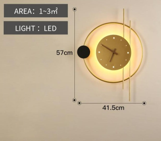 Clock Wall Lamp Valda (real clock)