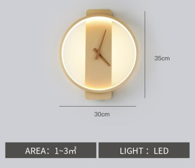 Clock Wall Lamp Valda (real clock)