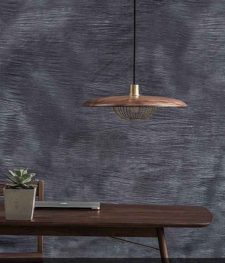 Rann Caged Wooden Pendant Light 