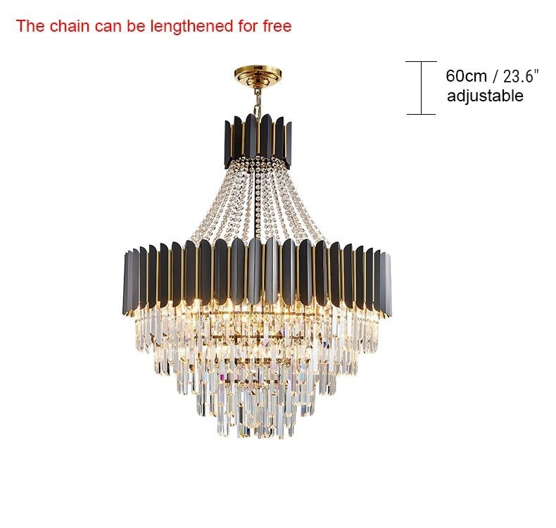 Modern Black/crystal chandelier for living room, staircase, bedroom , stairwell