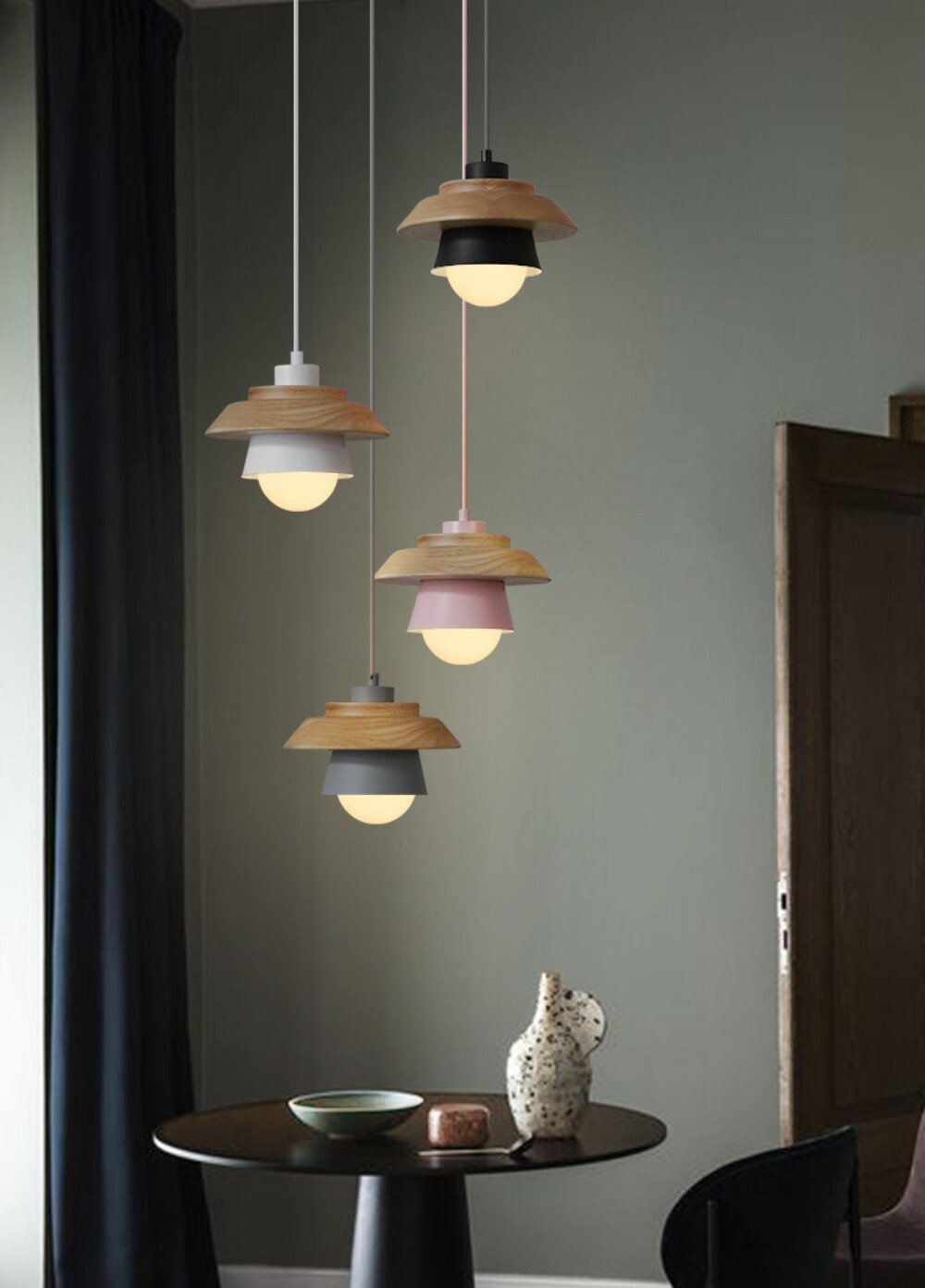 Rae Nordic Wooden Pendant Light