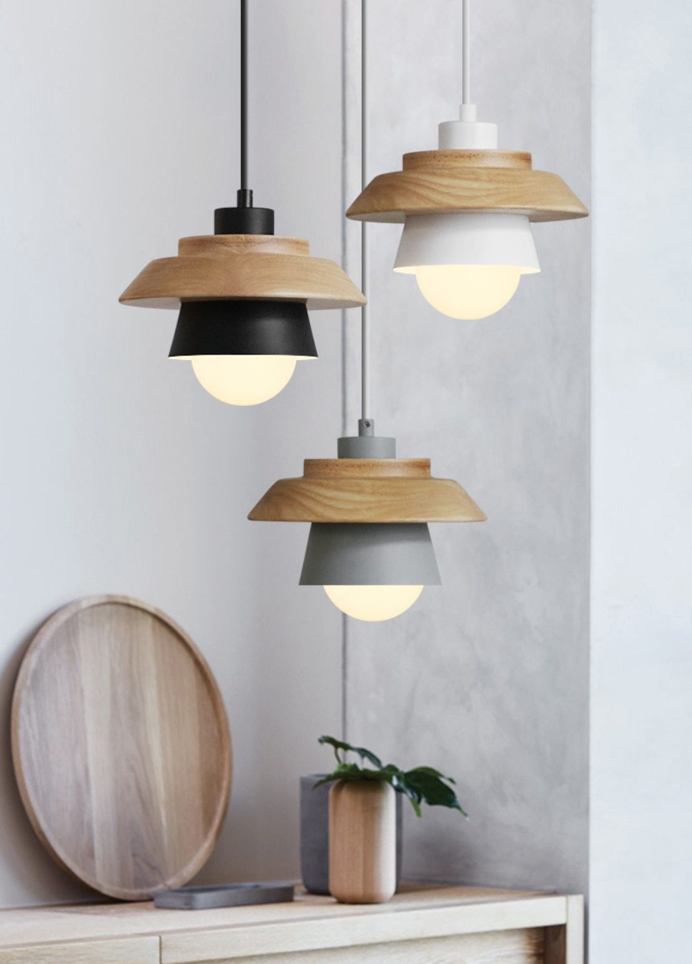 Rae Nordic Wooden Pendant Light