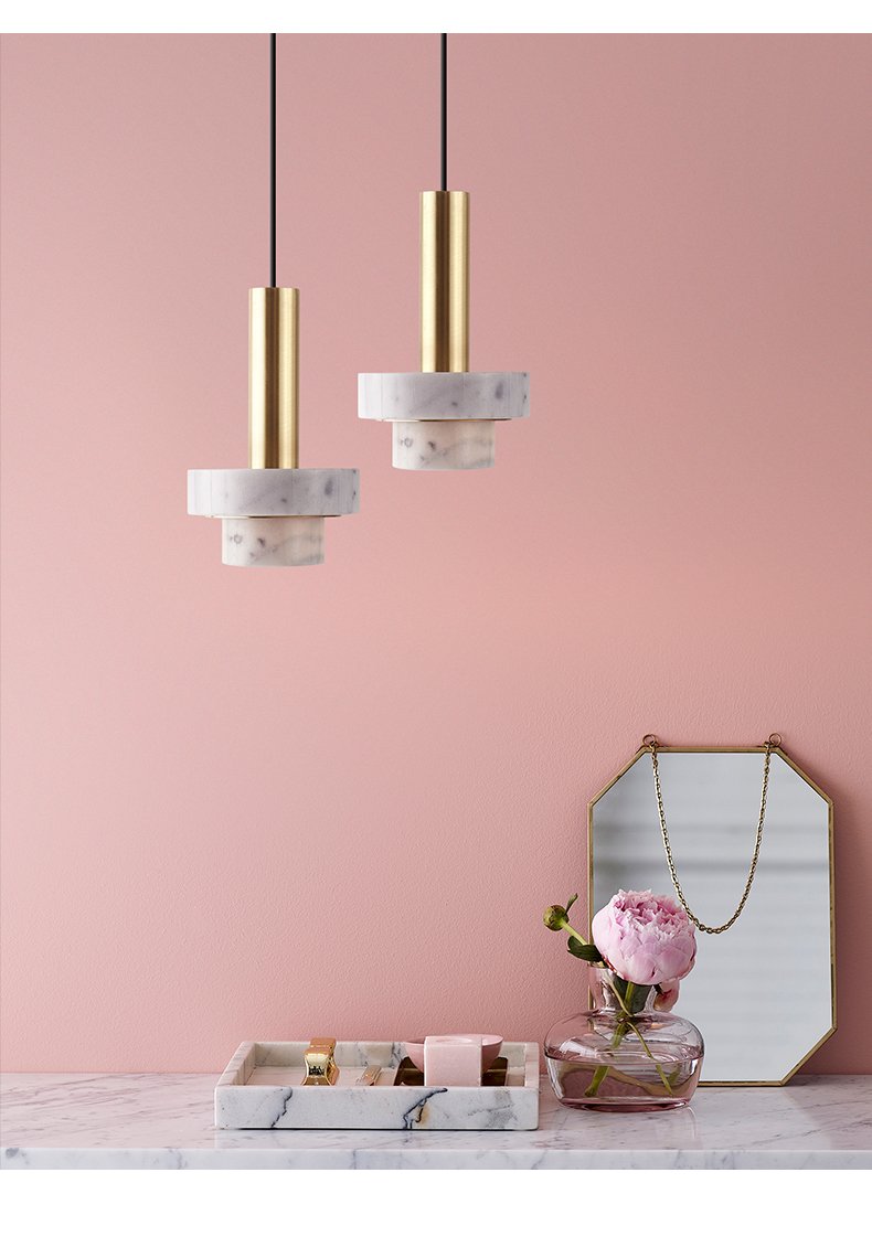 Lagri I Marble Brass Pendant Light 