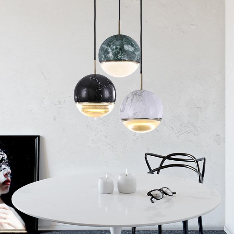 Kirsi Round Marble Pendant Light 